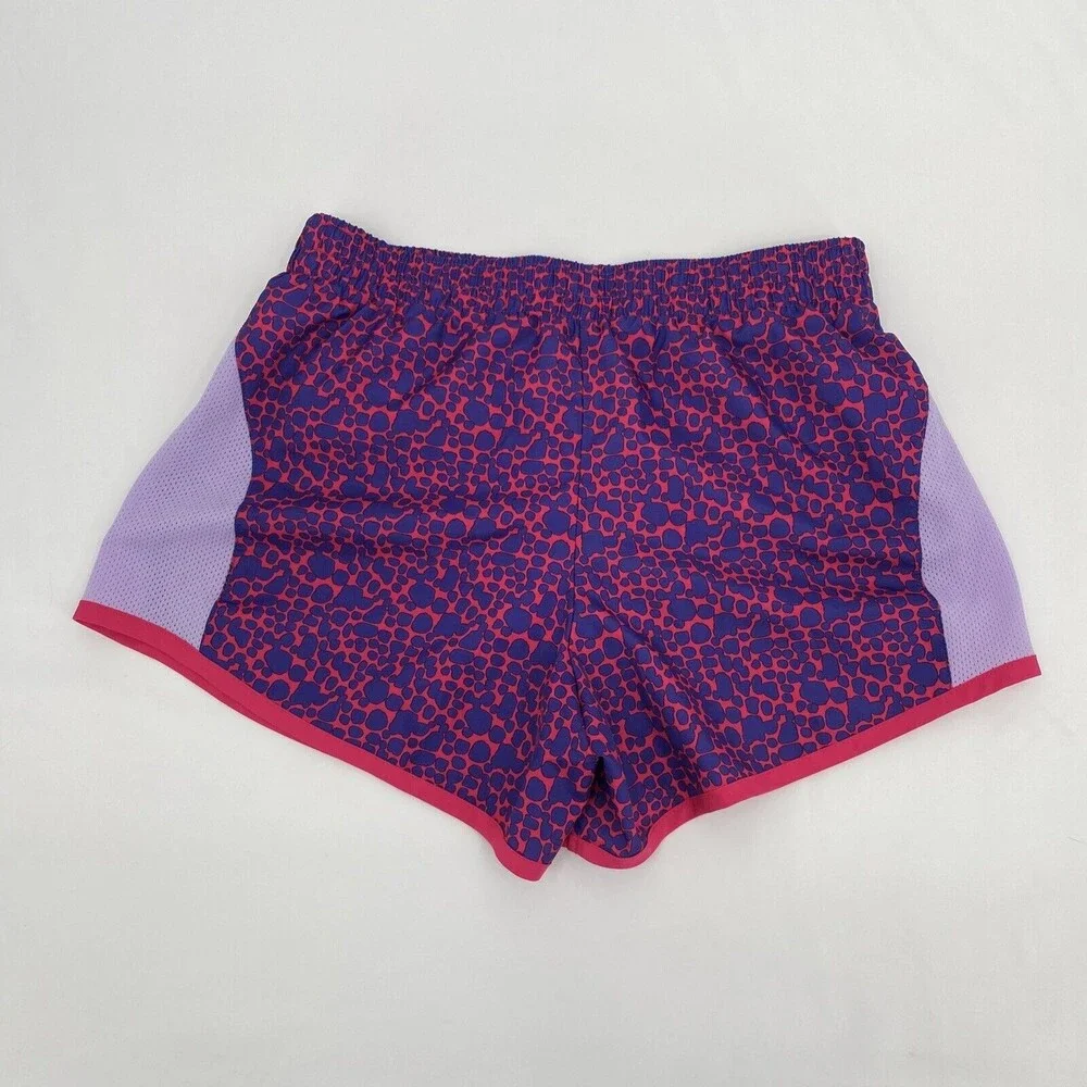 Danskin Now Girl's Cheetah Print Elastic Waist Pull-On Running Shorts Purple XL